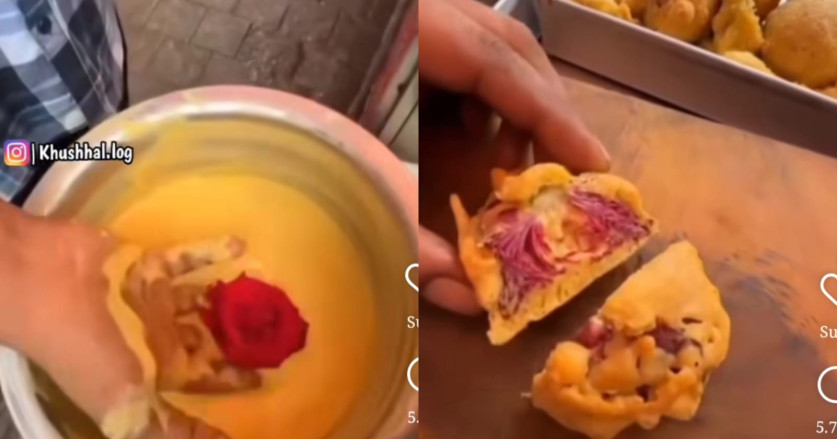 Unik, Jajanan Ala India Ini Terbuat dari Sekuntum Bunga Mawar yang Digoreng