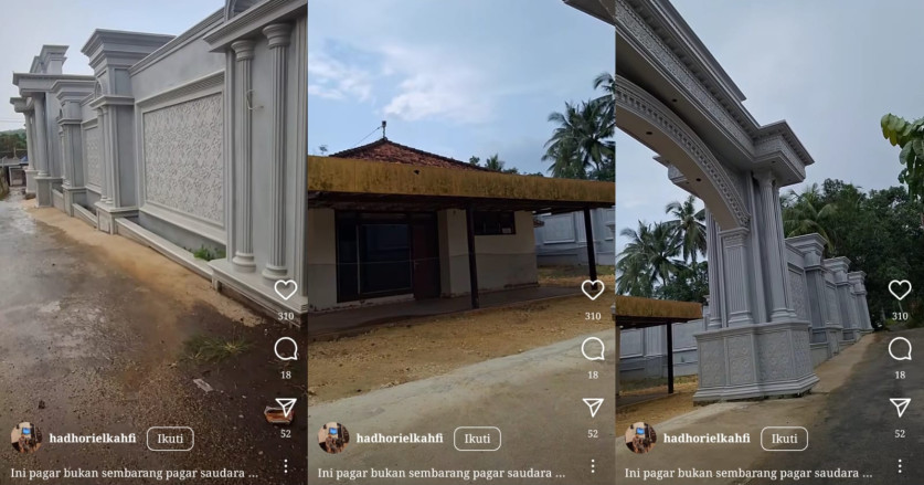 Viral Pagar Bak Sultan Tapi Rumahnya Sederhana